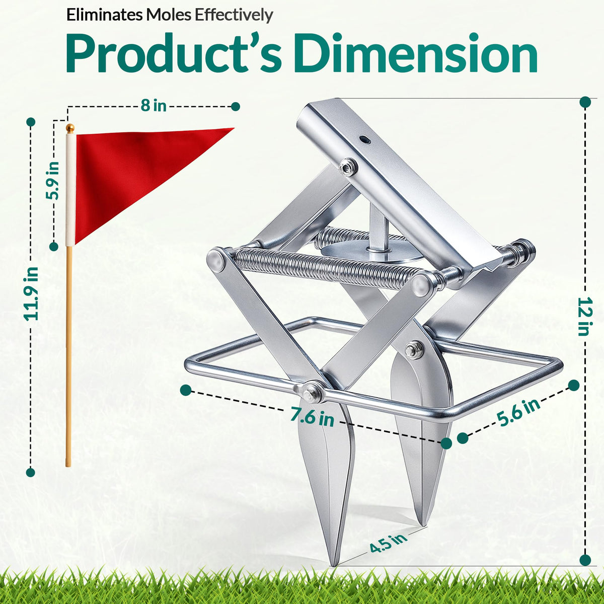 TIGERSWAG galvanized steel mole traps withstand rain and harsh weather.