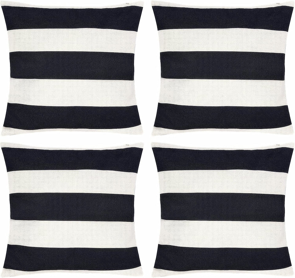 Tiggell waterproof striped pillow cover for outdoor cushions with water beading