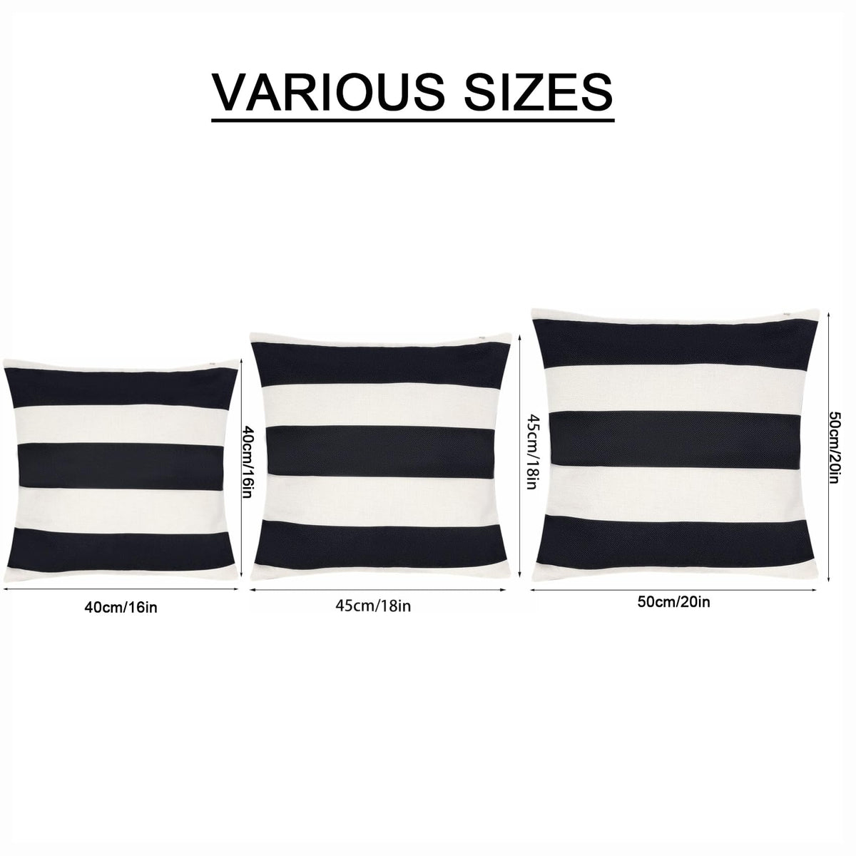 Tiggell striped 20x20 pillow cover for indoor or outdoor cushions
