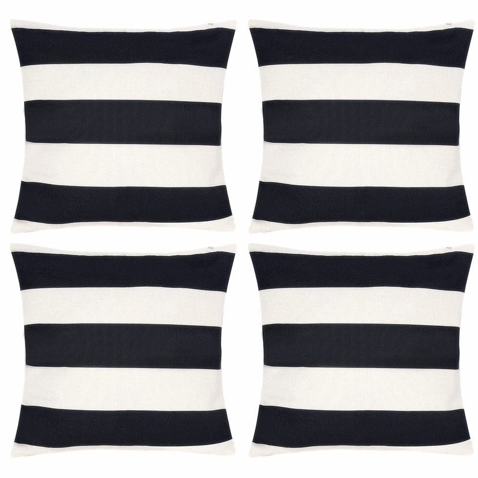 Tiggell striped waterproof pillow cover on outdoor cushion, rain-ready protection.