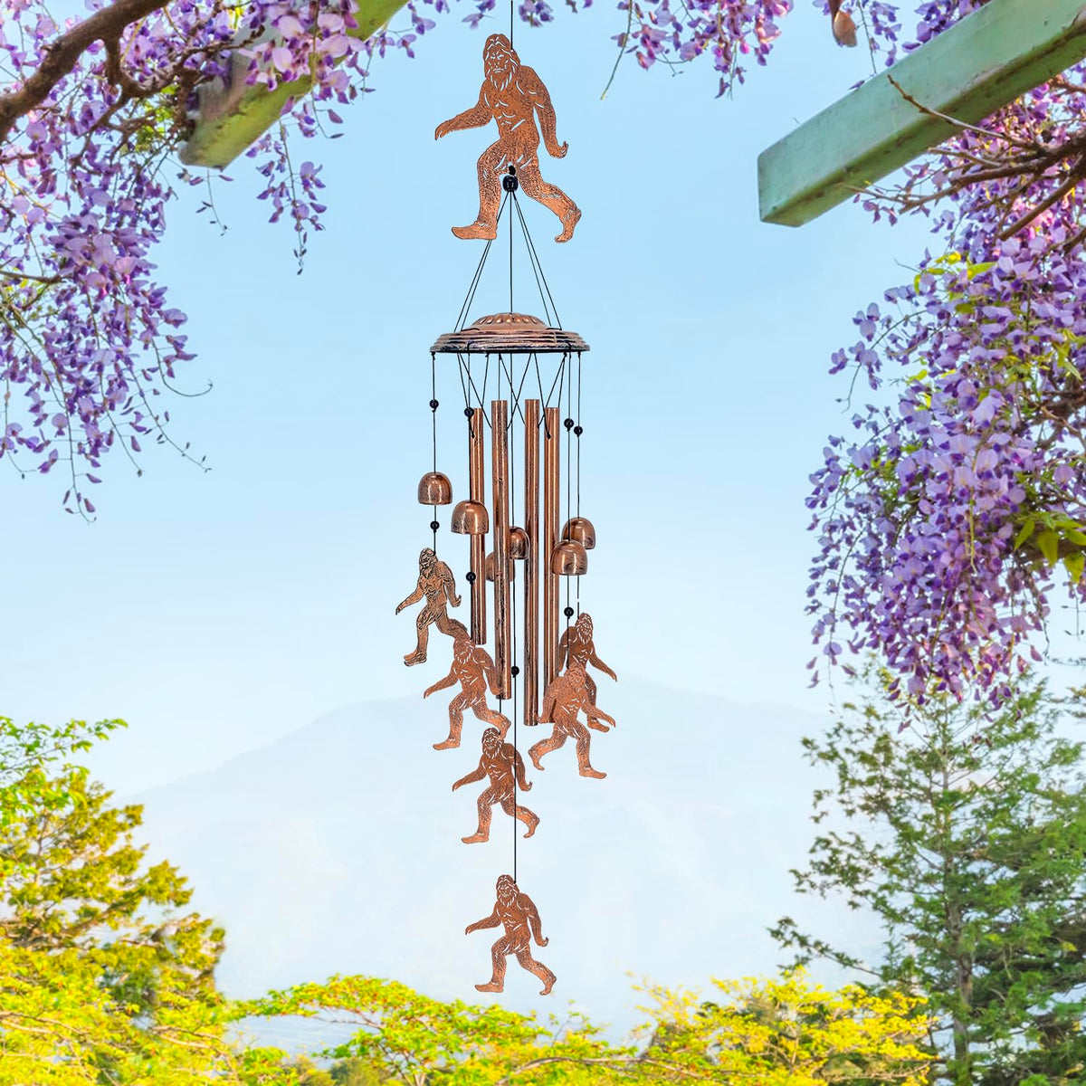 TIGGSY Bigfoot wind chime with six bells adds melodic charm