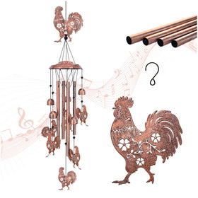 TIGGSY chicken wind chime outdoors adds a soothing garden melody.