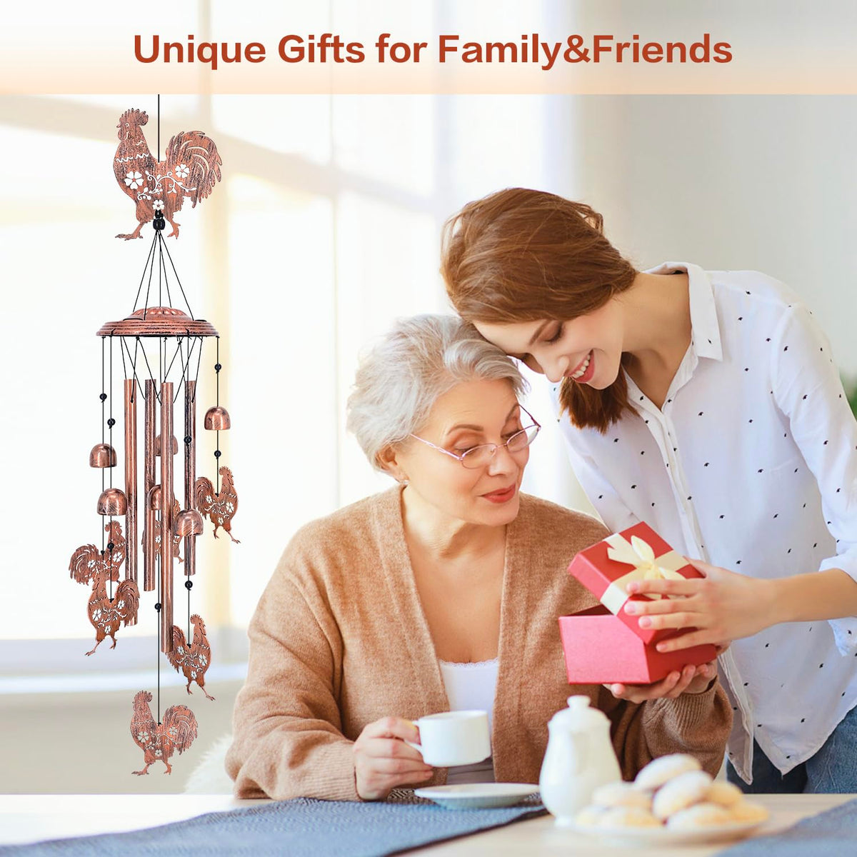 TIGGSY decorative chicken wind chime makes a charming gift idea.