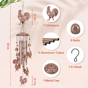 TIGGSY metal wind chime with nylon rope endures weather outdoors.