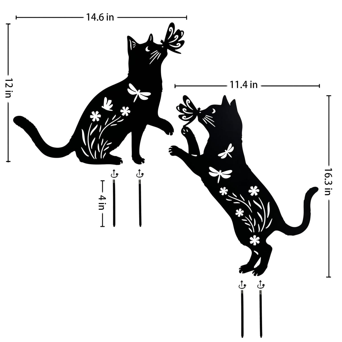 TIGGSY outdoor cat decorative stake withstands weather thanks to waterproof paint and sturdy metal.