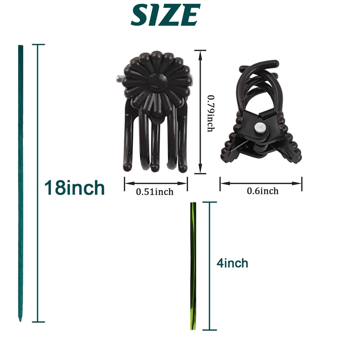 TIHOOD 18-inch bamboo stake in green helps plants grow upright.