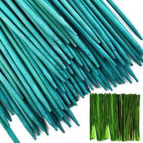TIHOOD bamboo garden stakes 18-inch with pointed tip for easy soil insertion