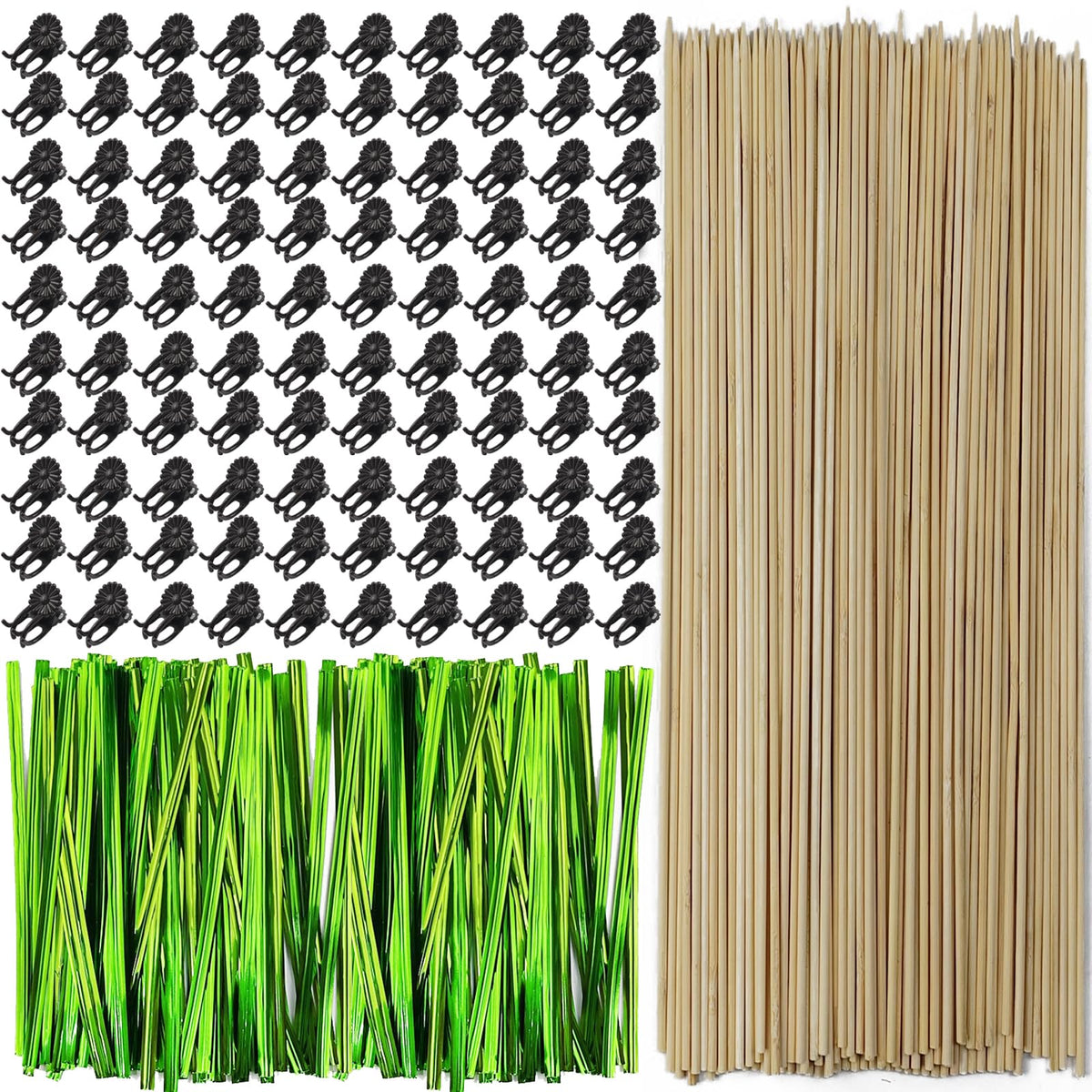 TIHOOD bamboo plant stakes in soil supporting upright growth