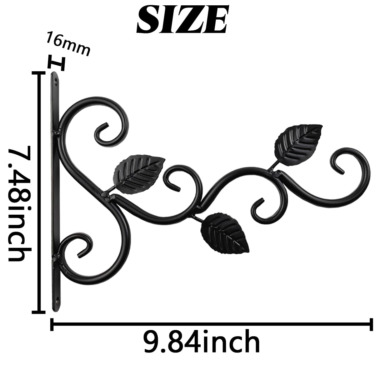TIHOOD metal plant brackets rust-resistant and strong for wall or fence mounting.