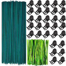 TIHOOD orchid clips with green stakes provide sturdy plant support.