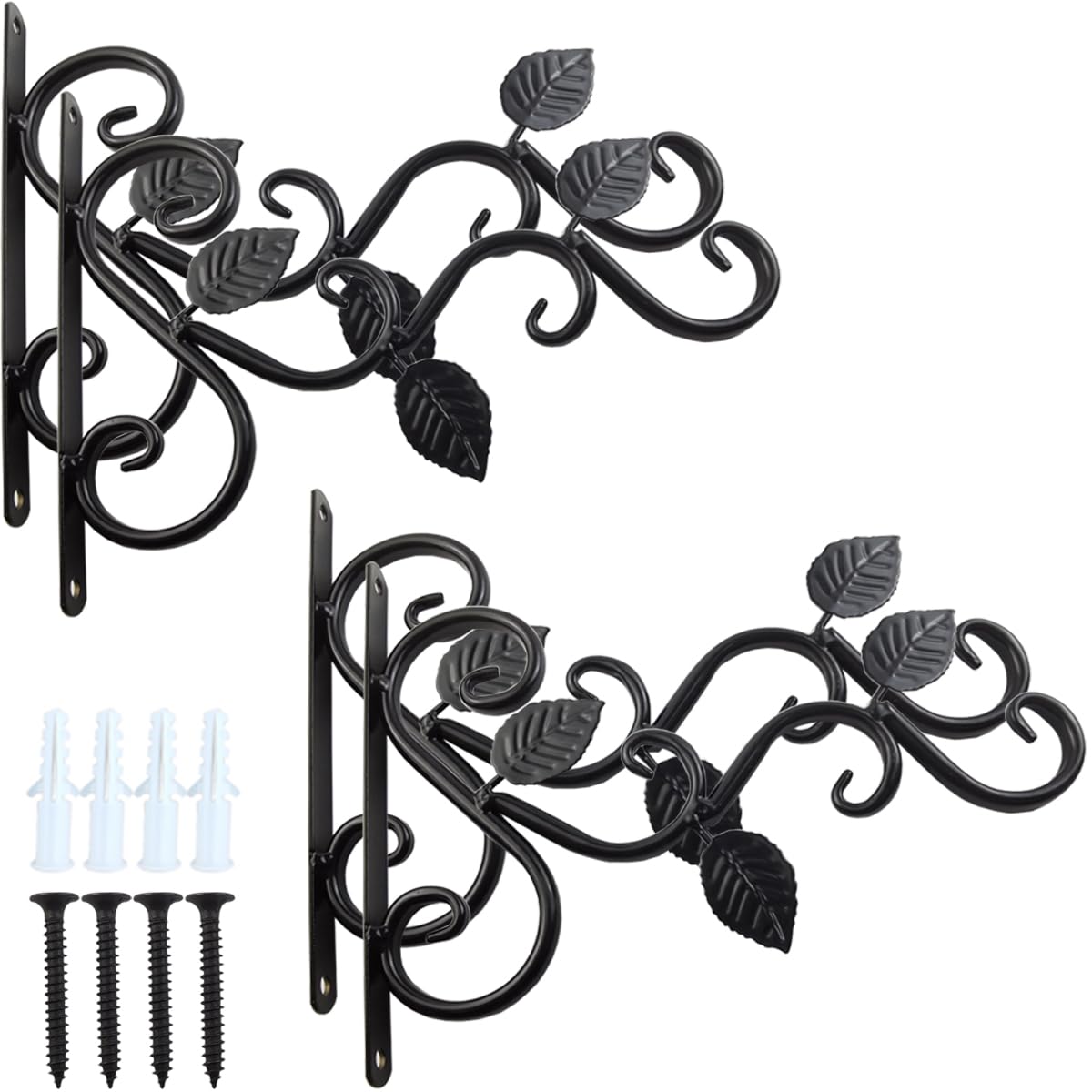 TIHOOD plant bracket wall mount in rust-resistant steel for versatile indoor outdoor use