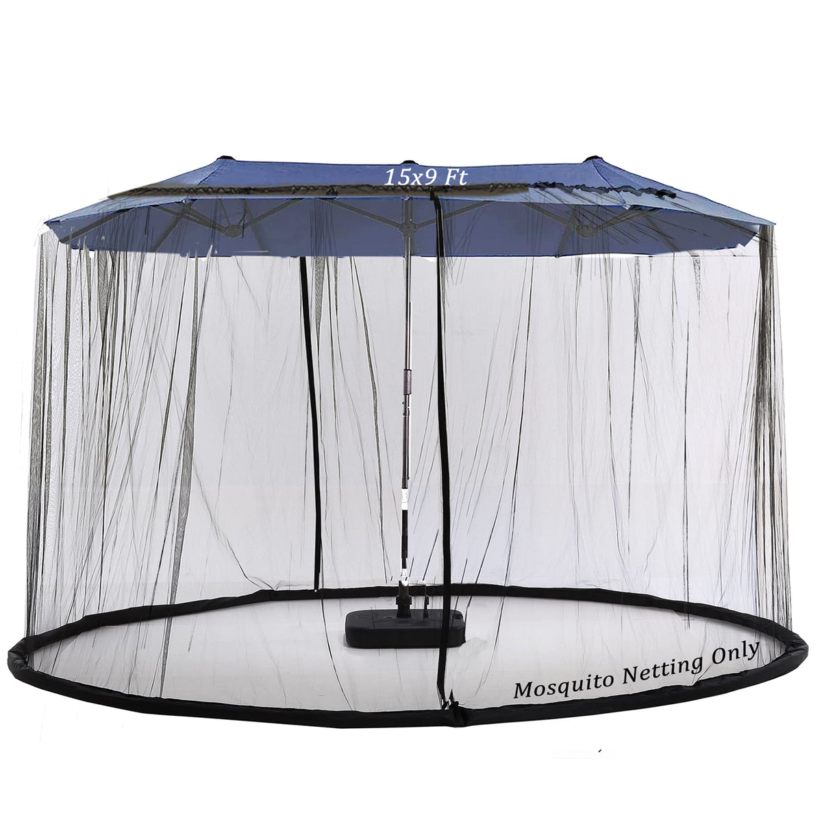 Tiimmgaal 15ft mosquito netting over umbrella canopy provides insect protection for outdoor spaces