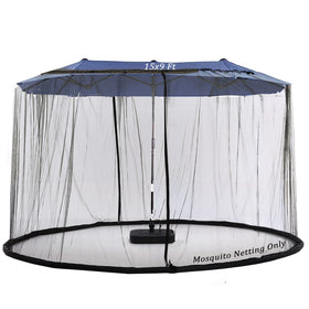 Tiimmgaal 15ft mosquito netting over umbrella canopy provides insect protection for outdoor spaces