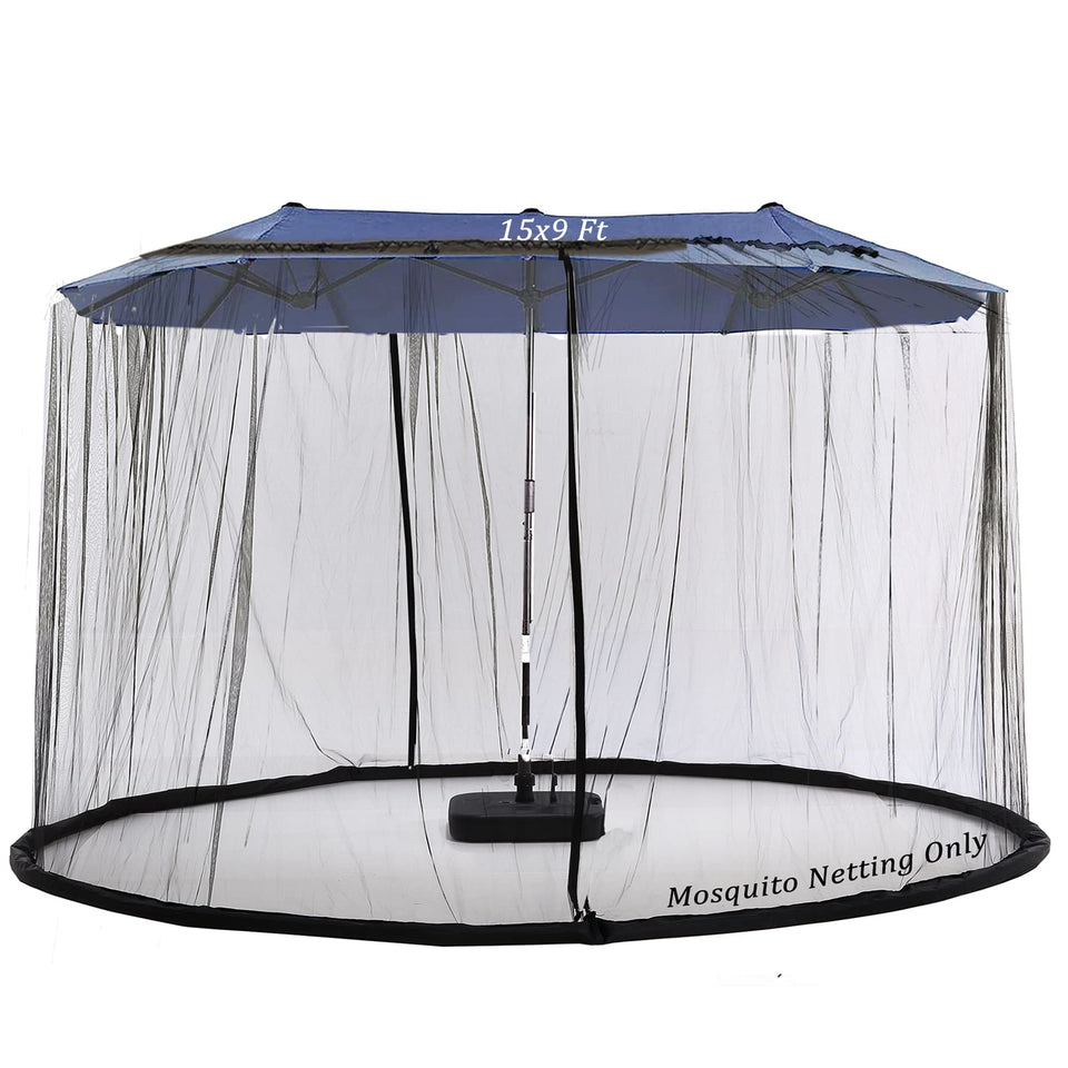 Tiimmgaal 15ft mosquito netting over umbrella canopy provides insect protection for outdoor spaces