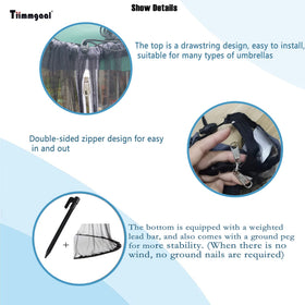 Tiimmgaal double-sided umbrella netting blocks pests from multiple angles