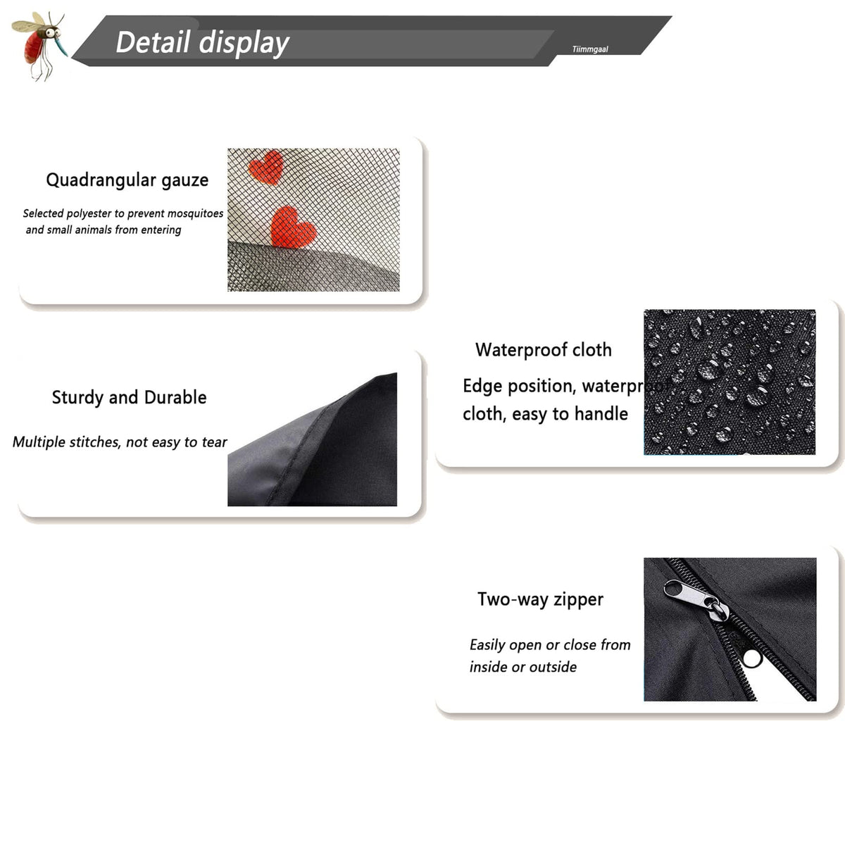Tiimmgaal polyester mesh detail demonstrates durability and reuse.