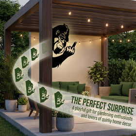 Tiinasol bigfoot sign with animals peeping around boosts rustic fence decor.