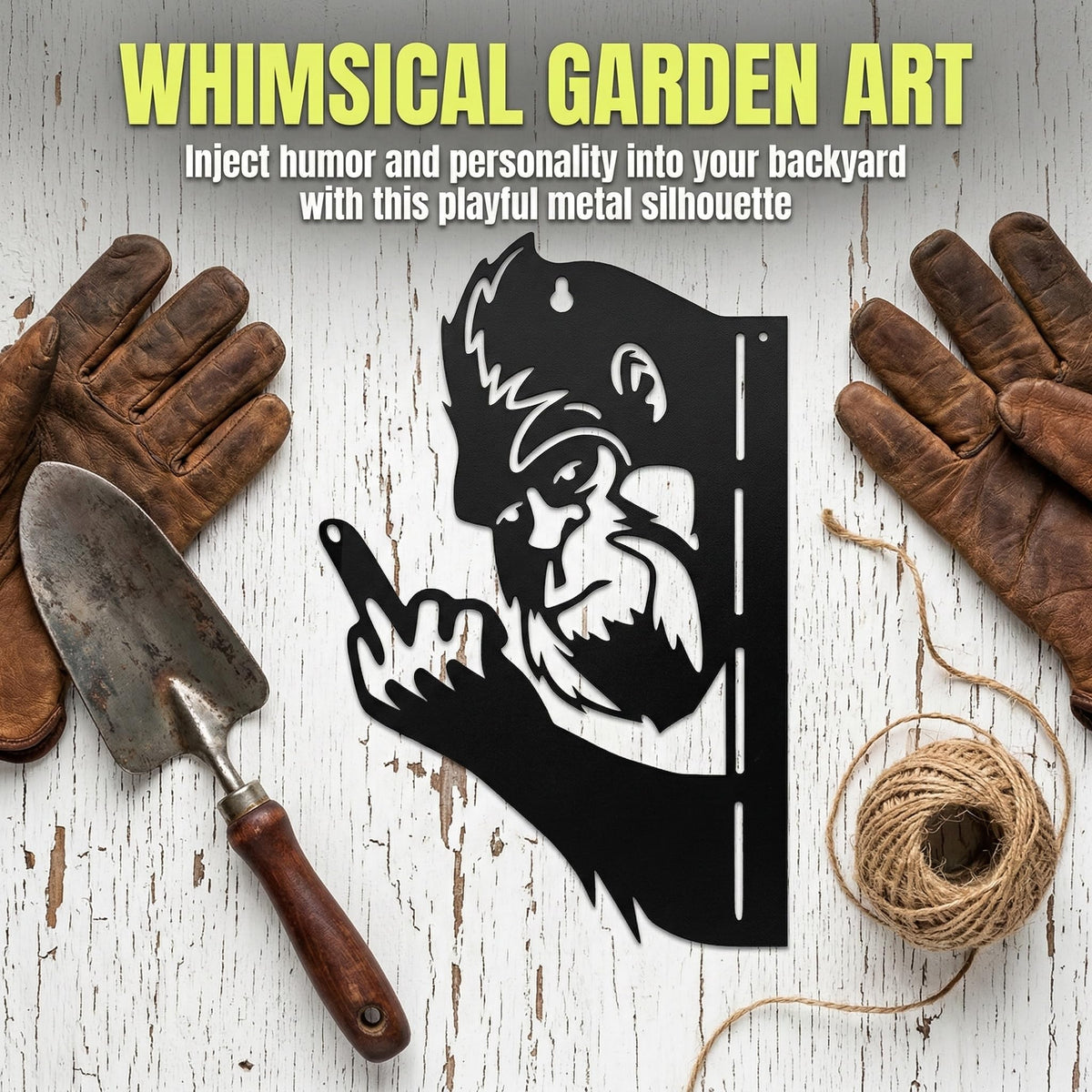 Tiinasol fence-shed-barn sign anchors garden decor with bold humor.