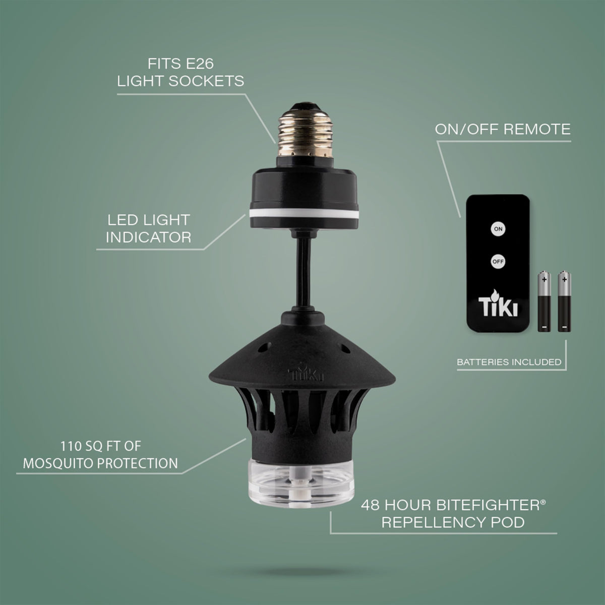 TIKI BiteFighter coverage-110-sq-ft ensures a mosquito-repellent area around patios