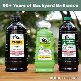 TIKI BiteFighter Easy Pour demonstrates mess-free refills for effortless outdoor lighting.