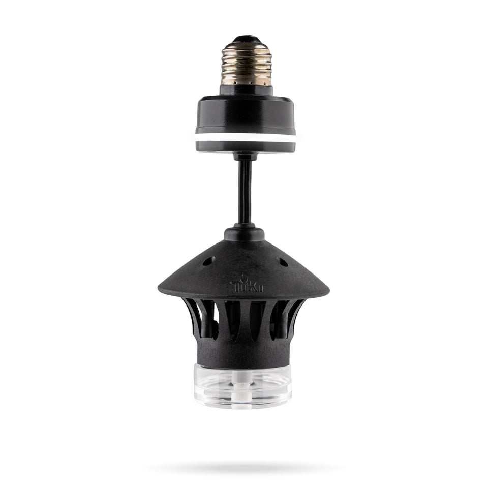 TIKI BiteFighter plug-repel attached to outdoor lights for odor-free protection