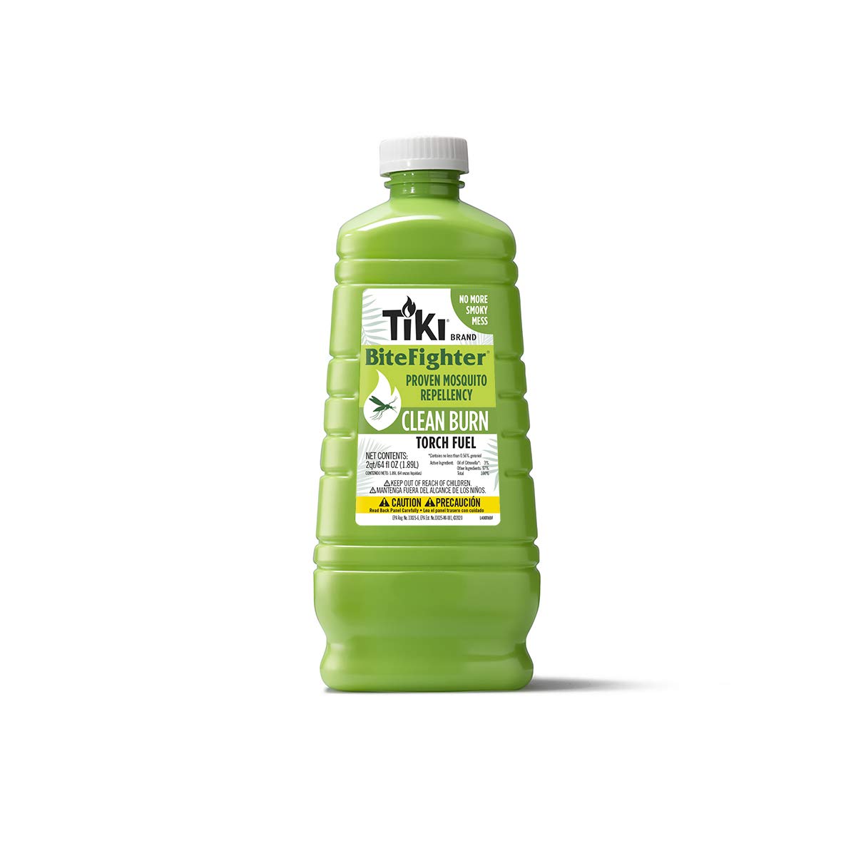 TIKI Clean Burn 64oz bottle for longer outdoor evenings with less smoke