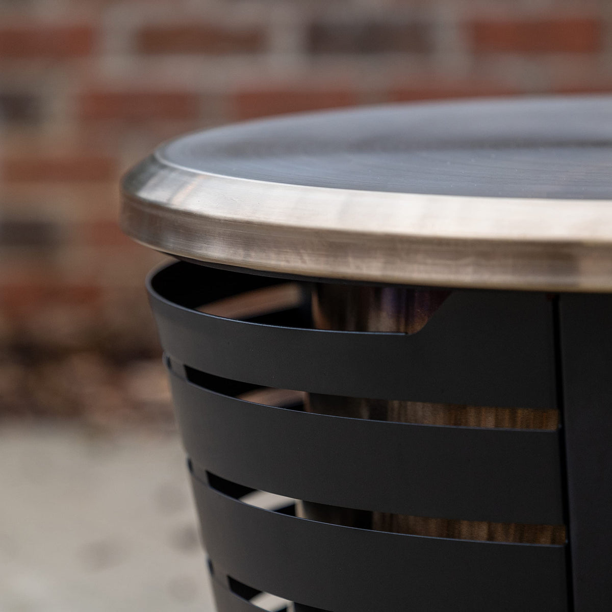TIKI gold finish enhances outdoor decor while supporting snack or drink setups.