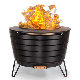 TIKI Patio Smokeless Fire Pit – 24.75-inch round design for even outdoor warmth.