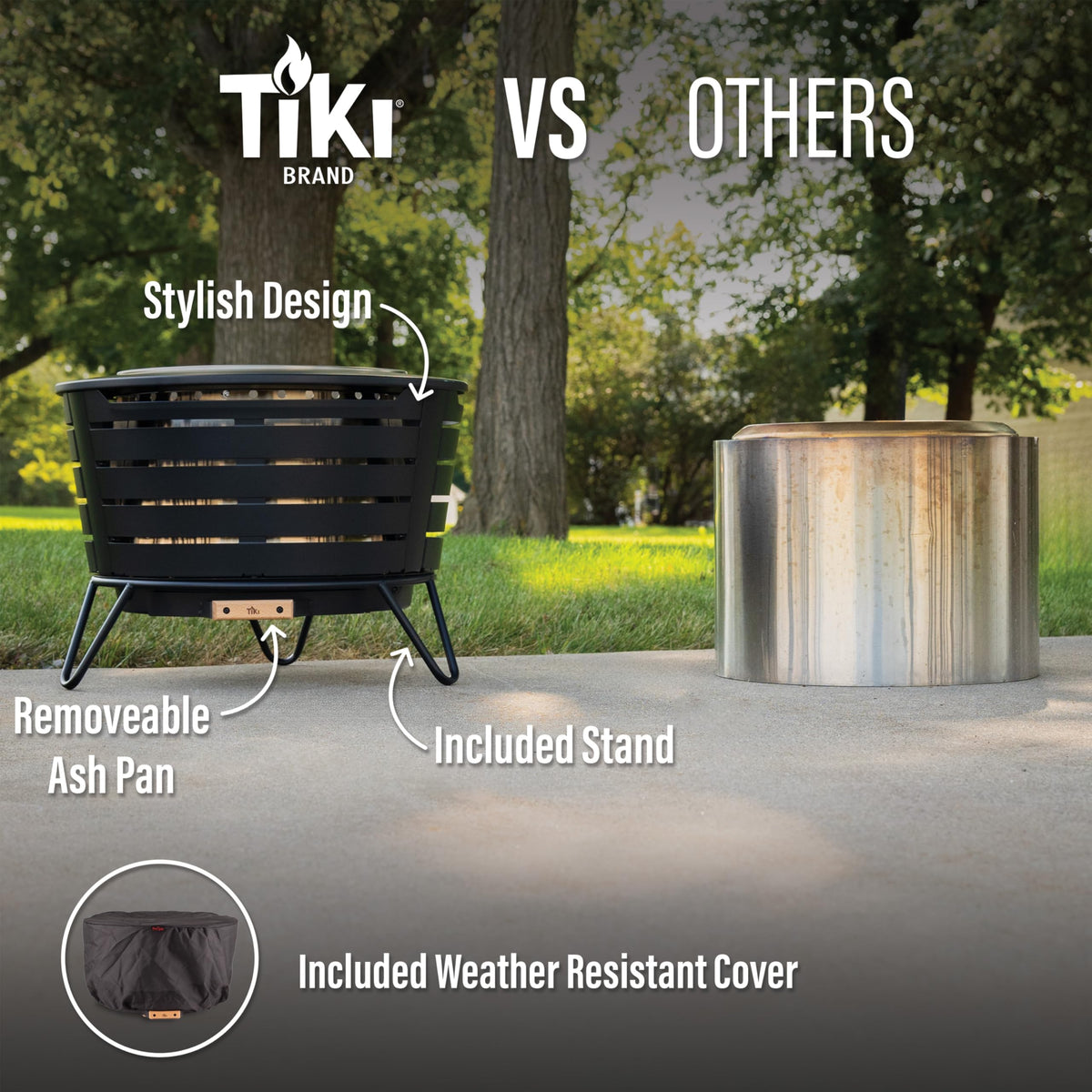 TIKI 4-foot heat radius heats nearby seating areas evenly.