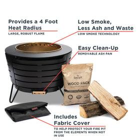 TIKI works with traditional firewood or Wood Packs for versatility.