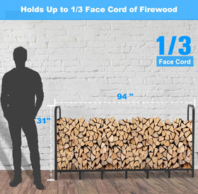 Tikimilor firewood rack holds a ready-to-use log supply year-round