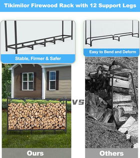 Easy-to-assemble Tikimilor firewood stand with included hardware