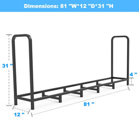 Elevated wood storage rack from Tikimilor keeping logs dry
