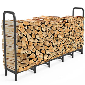 Tikimilor 6.7ft firewood rack assembly in progress showing sturdy frame