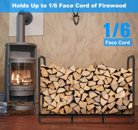 Tikimilor firewood rack elevated structure highlighted for improved airflow and drying.