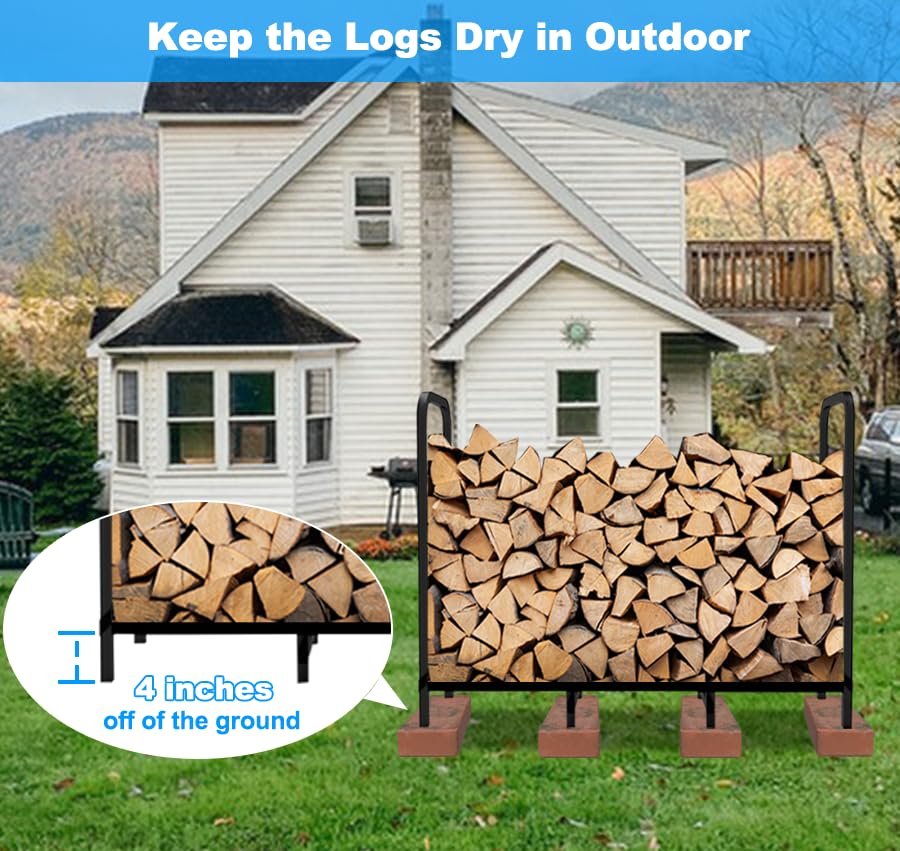 Tikimilor wood log holder with an eight-leg base ensures stable storage.