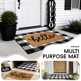 TIKIRUGI layered welcome mats offer flexible porch placement and styling