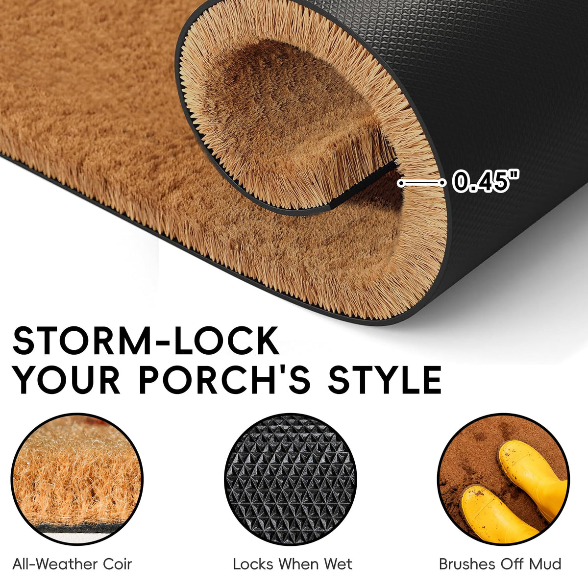 TIKIRUGI durable outdoor doormat set withstands heavy traffic and weather