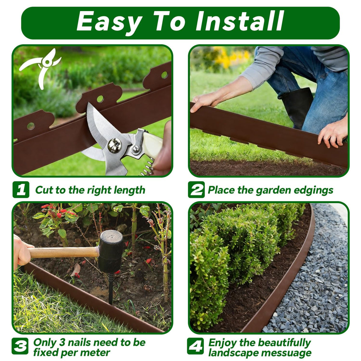 Tikitup brown edging strip flexible for straight and curved lines.