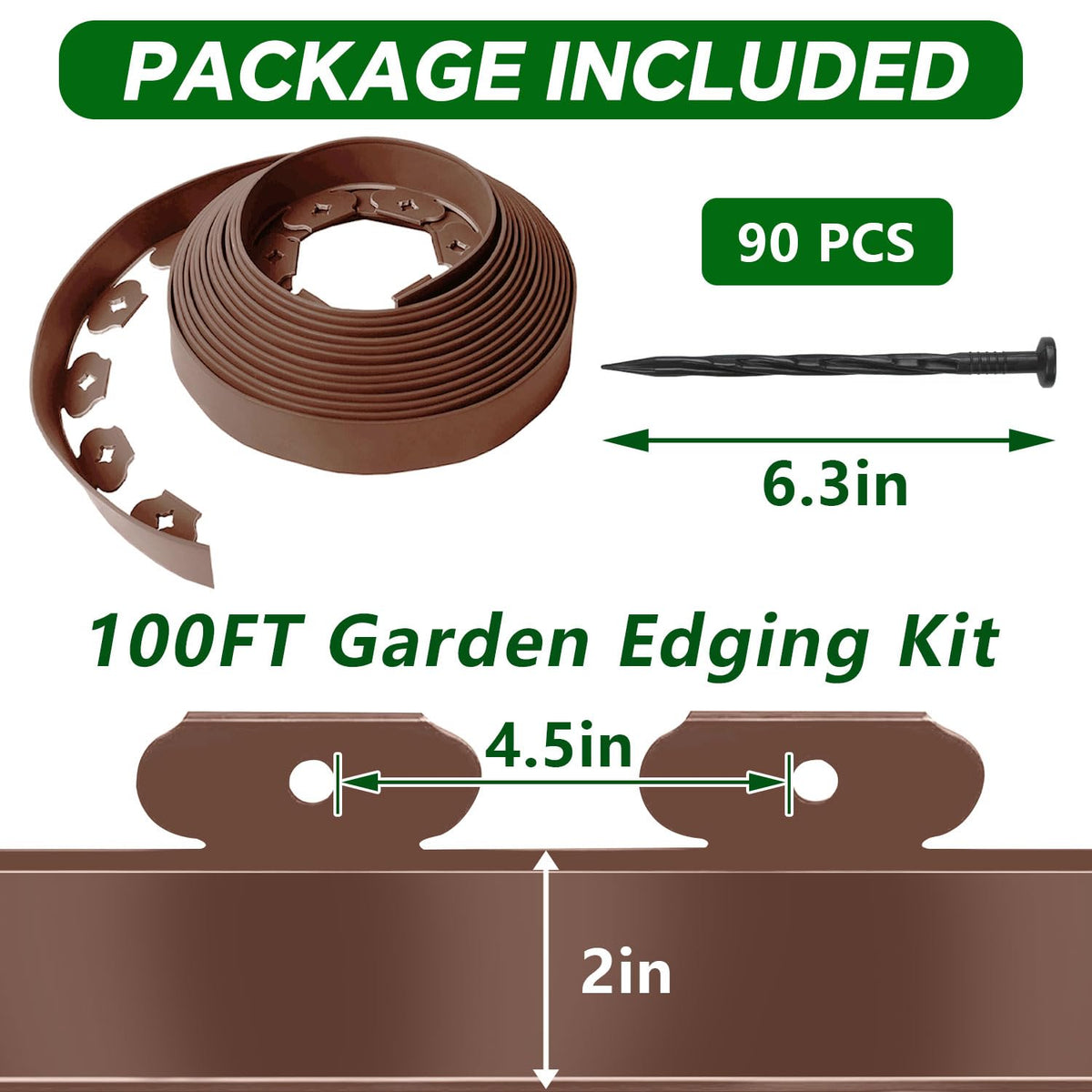 Tikitup lawn edge roll 2inch brown creates crisp lawn boundaries.