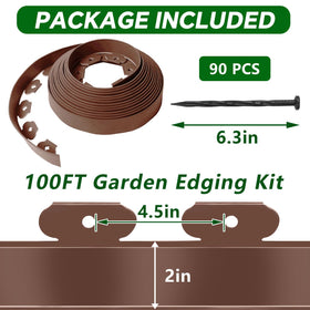 Tikitup lawn edge roll 2inch brown creates crisp lawn boundaries.