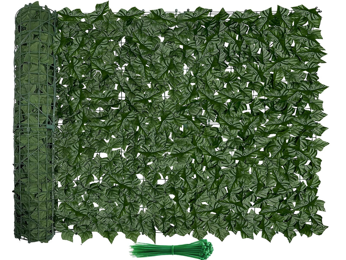 Tikroom artificial ivy fence 120x40 cover enhances privacy and curb appeal.