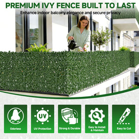 Tikroom artificial ivy fence leaves detail adds realistic texture.