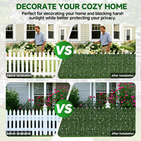 Tikroom durable fake ivy fence rolls up for compact storage.