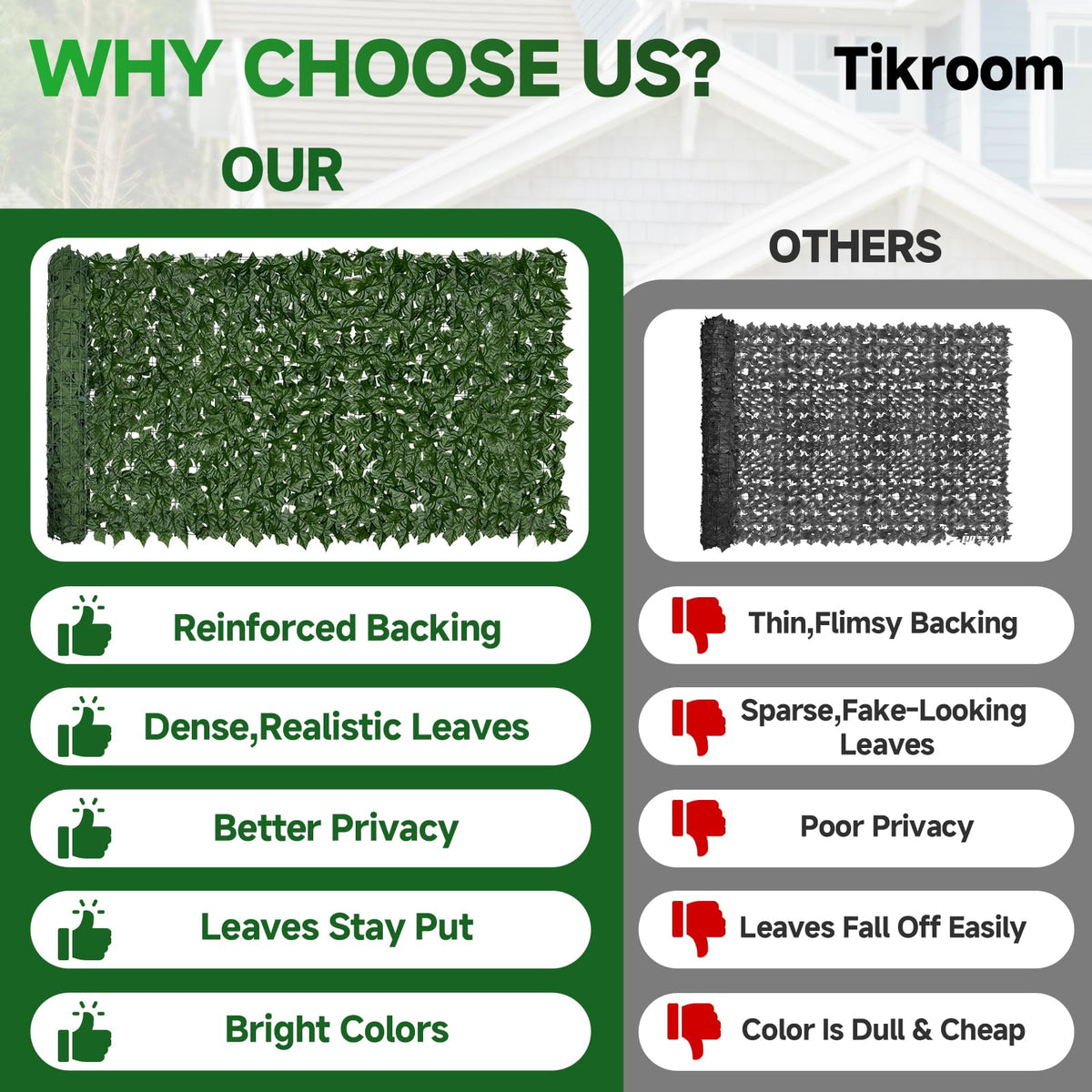 Tikroom privacy panel easy installation with included cable ties.