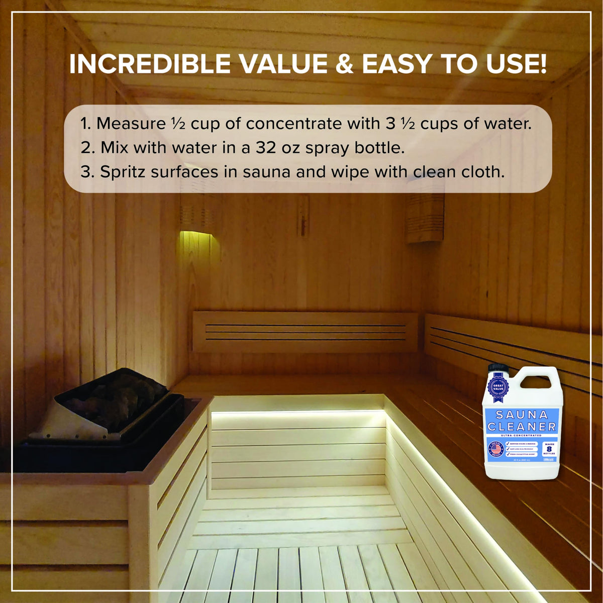 Tillbrook Sauna Cleaner wood-surface-clean ensures residue-free results on benches