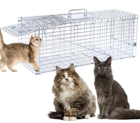 Timaze 32-inch live animal trap front view for humane capture