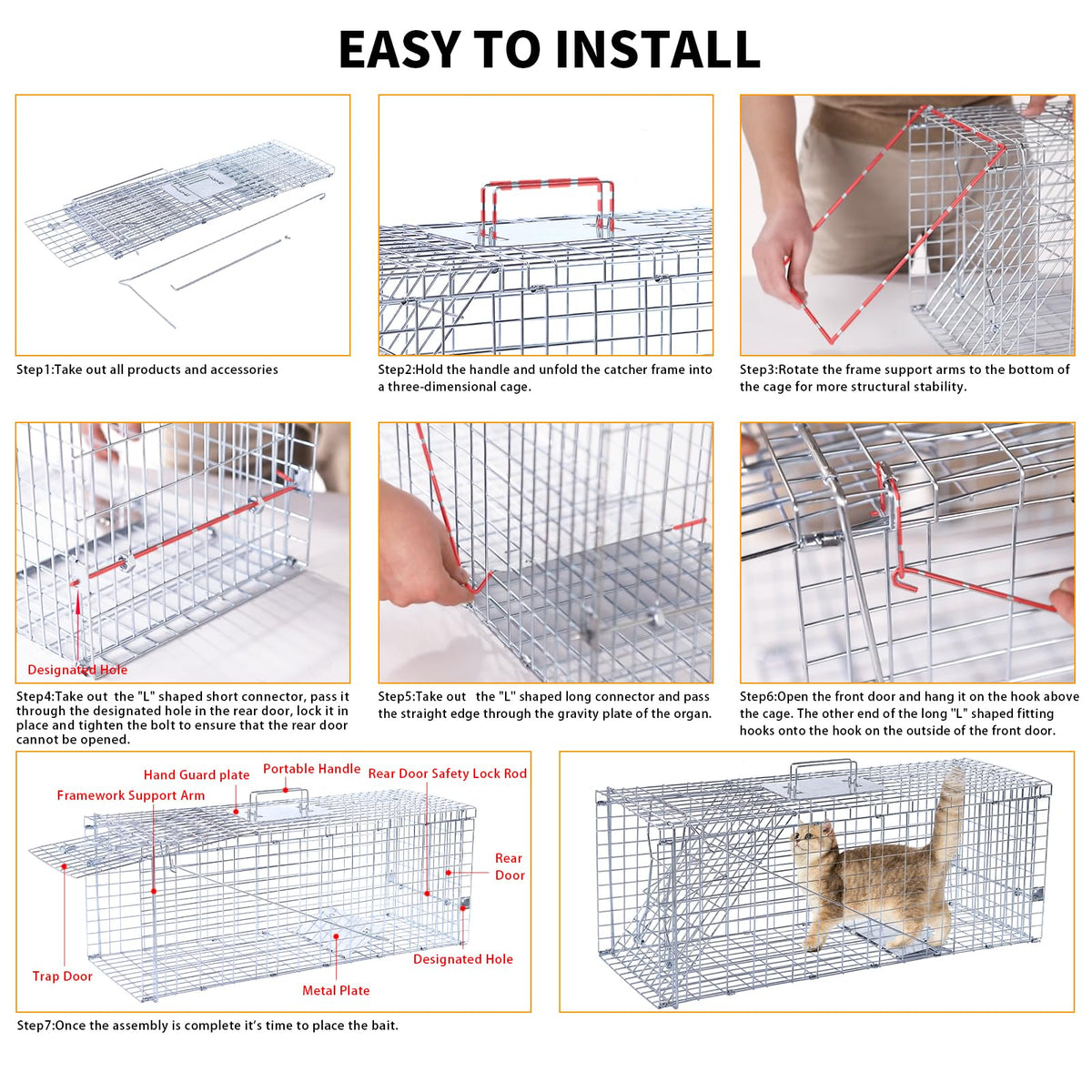 Timaze 32-inch live animal trap fully assembled and ready to use