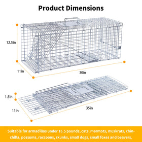 Timaze 32-inch live animal trap interior with pedal trigger for safe capture