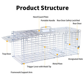 Timaze 32-inch live animal trap built with rust-resistant galvanized steel